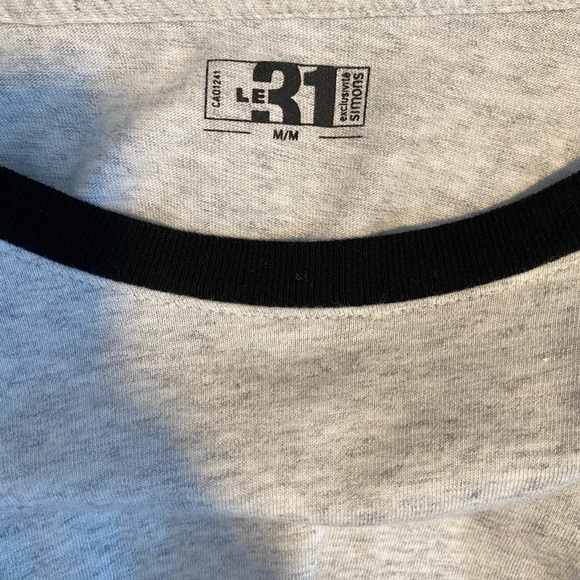 Simons LE31 Men’s Contrast Long Sleeve T-Shirt - Picture 4 of 4